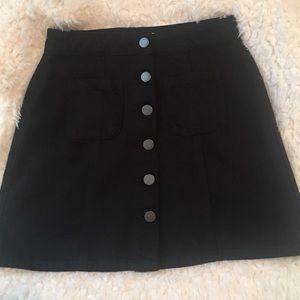 Garage Black Button Up Denim Skirt